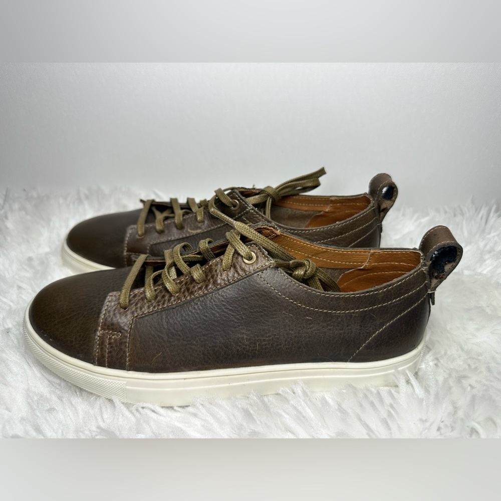 $139 Luxe de Leon Sergio brown minimalist leather sneaker